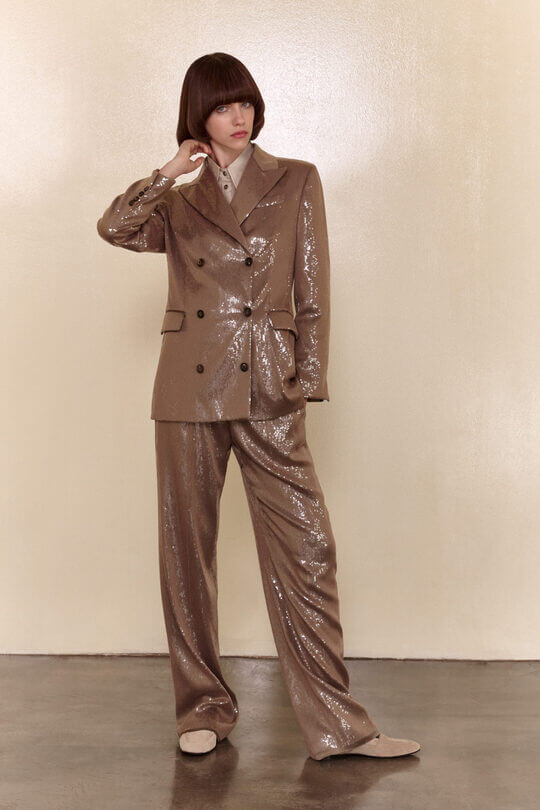 Brunello Cucinelli Women's Pantsuit with a dense layer of sequins