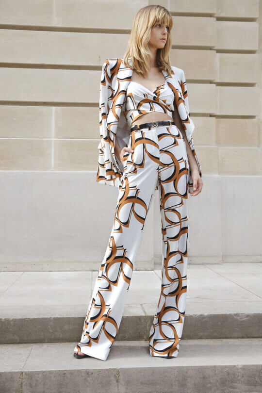 Elie Saab three-piece suit with top instead of vest