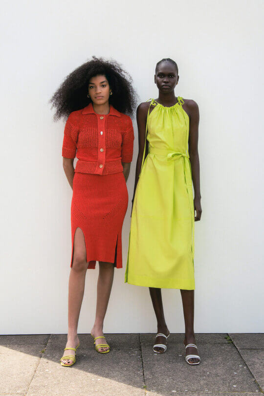 Knit suit with skirt and tight shirt Eudon Choi