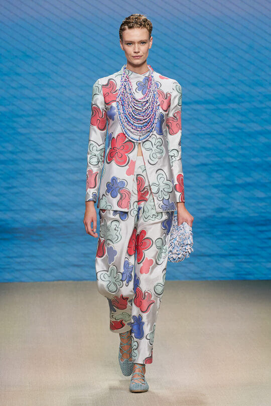 Bright embroidered suit by Giorgio Armani