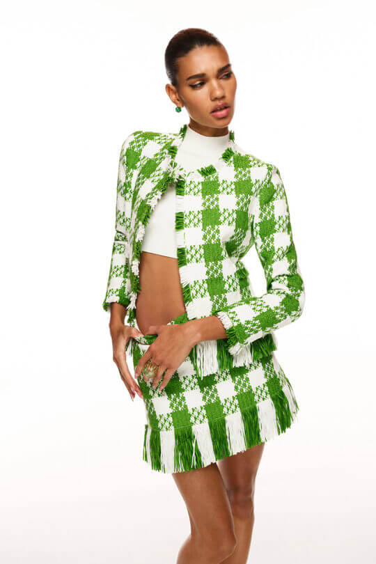 Oscar de la Renta mini skirt suit