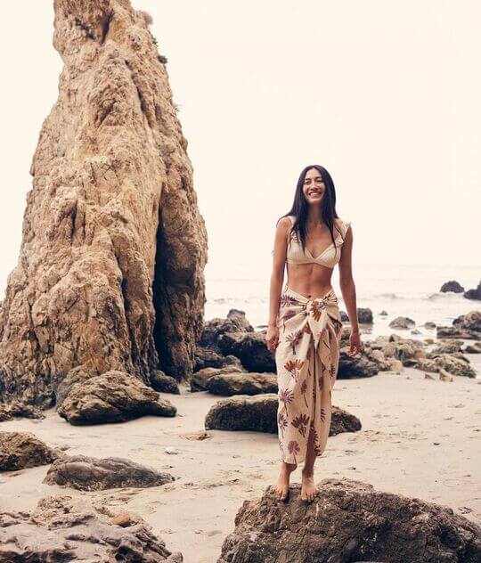 Fashionable pareo with a swimsuit
