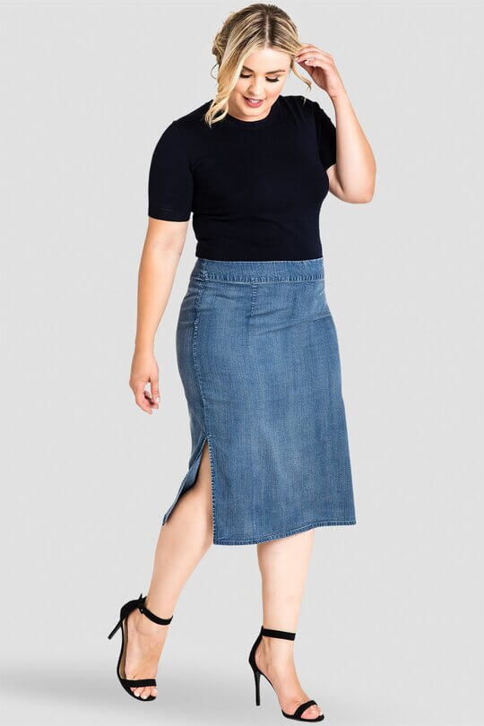 Denim skirt for plump women