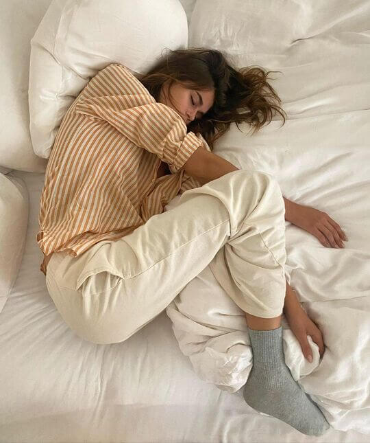 Kaia Gerber Cotton Shirt and Pants Set