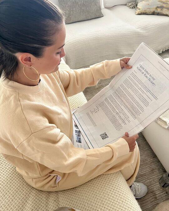 Selena Gomez in a home tracksuit