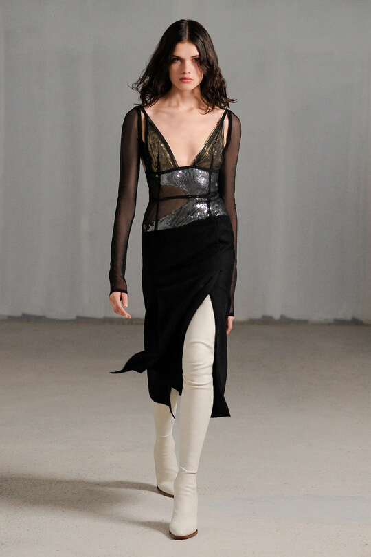 White stocking boots Victoria Beckham