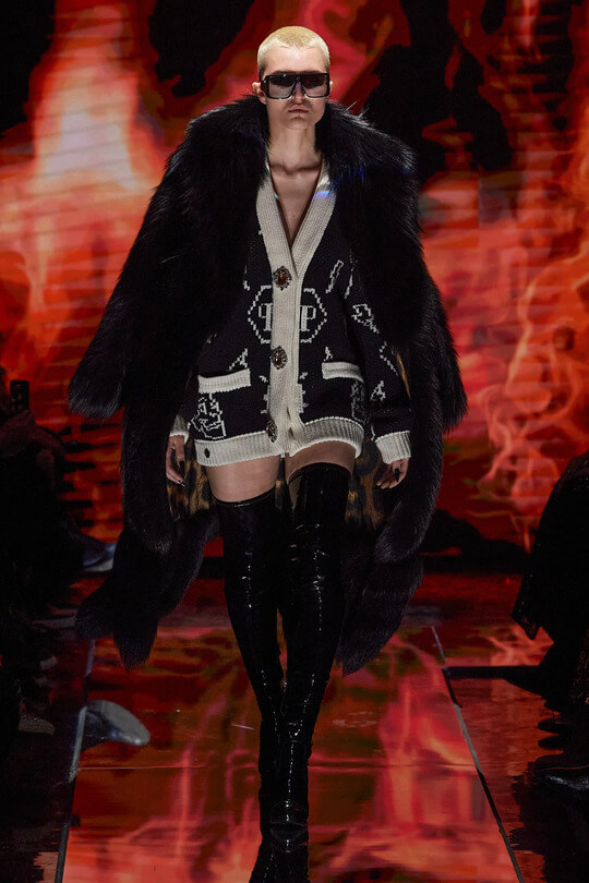 Fashionable Philipp Plein patent leather boots