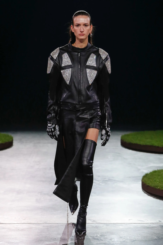 Stocking boots at the presentation of the David Koma collection