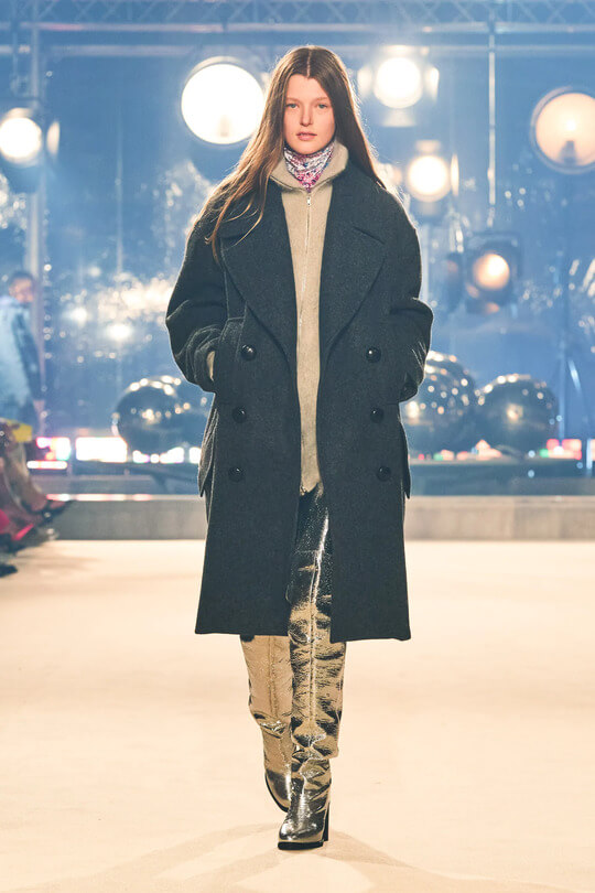 Isabel Marant's metallic boots at the launch of collection 2023