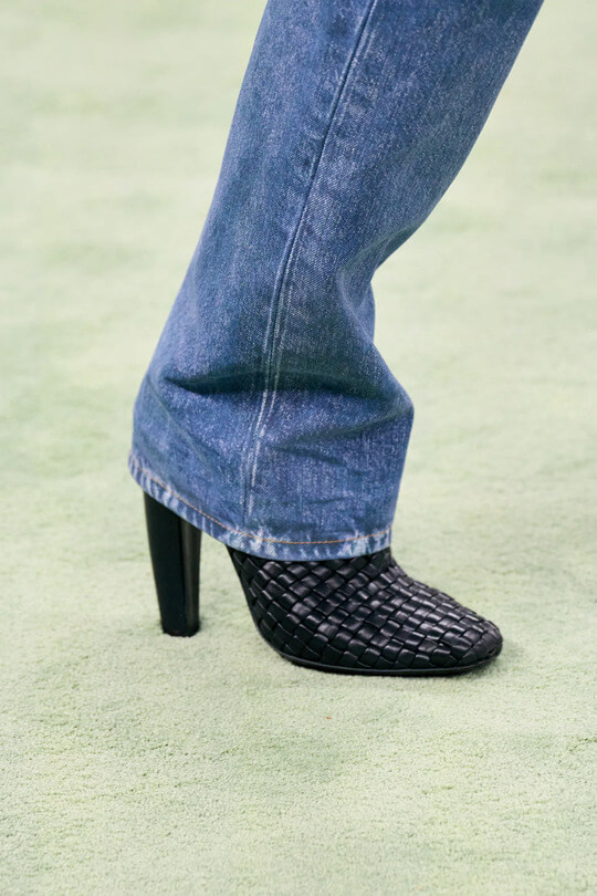 Black Bottega Veneta beveled heel boots