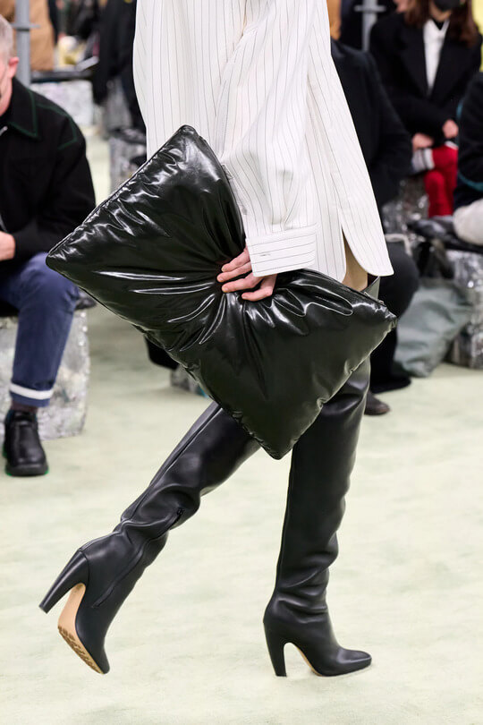 Beveled heel boots at Bottega Veneta fashion show