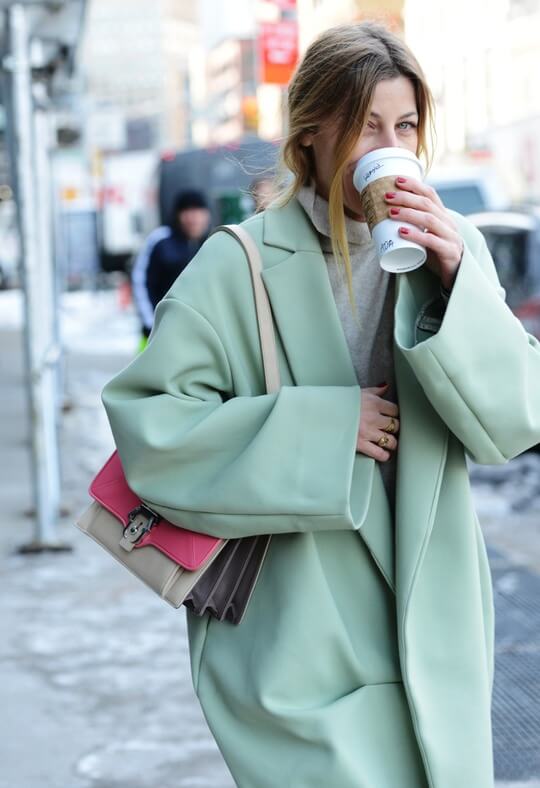 Pastel gray-green is a trendy base color for spring and summer 2023