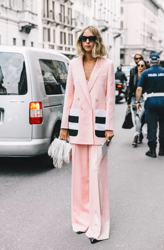 The base color for spring-summer 2023 is a soft cream with a hint of pink.