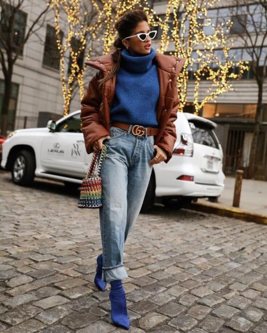 Brown belt with jeans