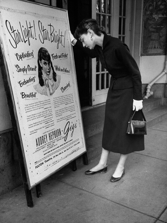 Audrey Hepburn in a shoe with no heels
