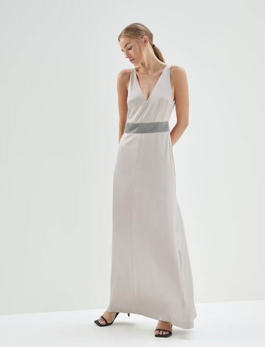 Brunello Cucinelli dress with neckline for an hourglass figure