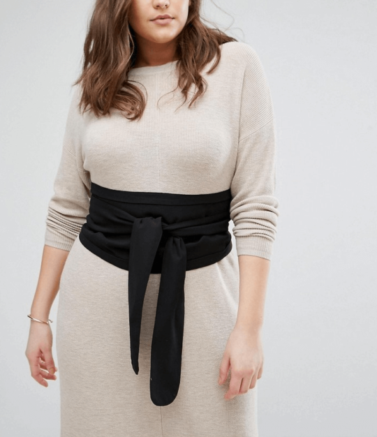 Wide belt with a dress Asos