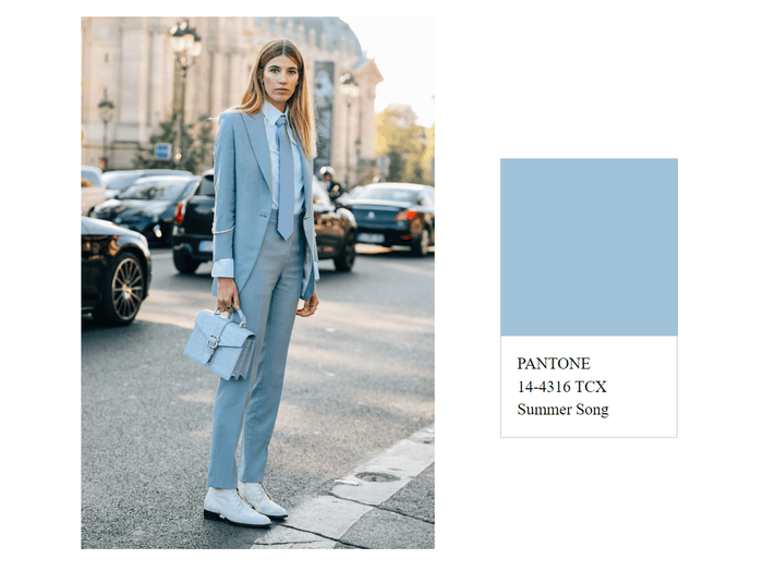 Classic blue with a subtle grayish undertone