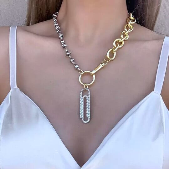 Gold and silver jewelry in one look