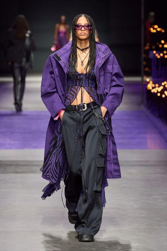 Cargo pants at the Versace fashion show