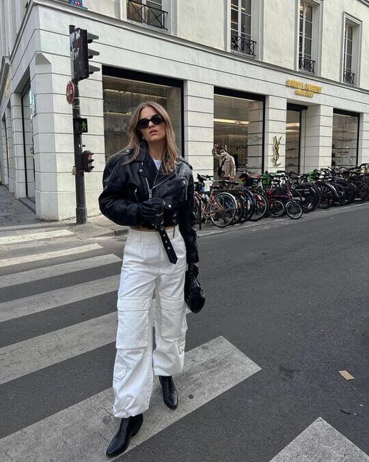 White cargo pants
