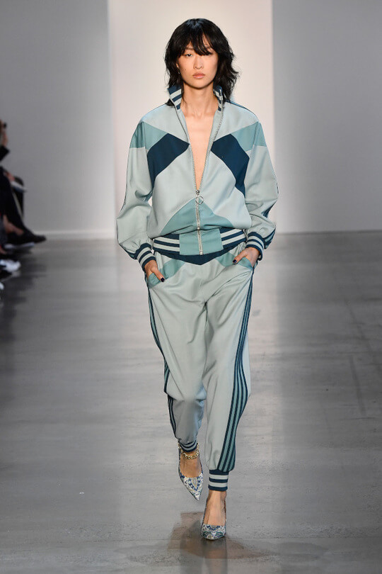 Joggers with loafers at the Zimmermann fashion show